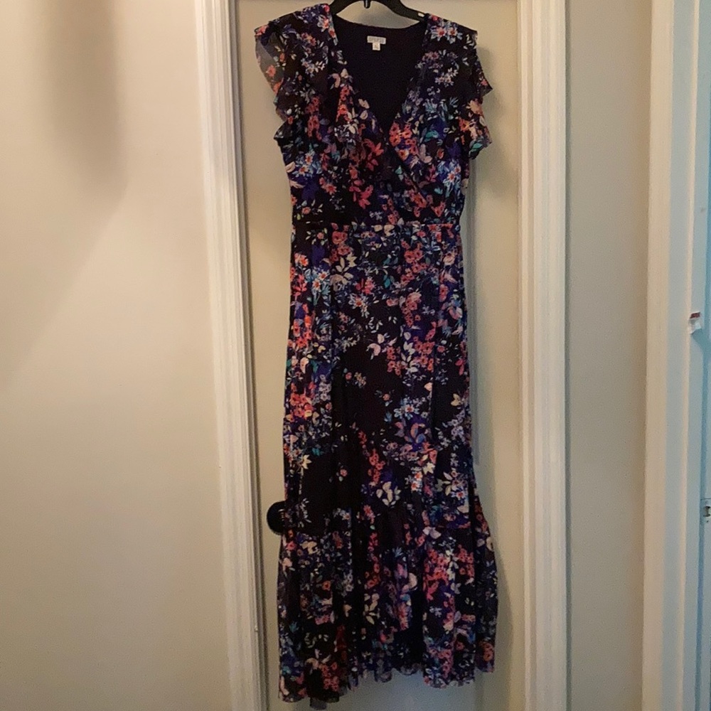 Spense dark purple floral dress